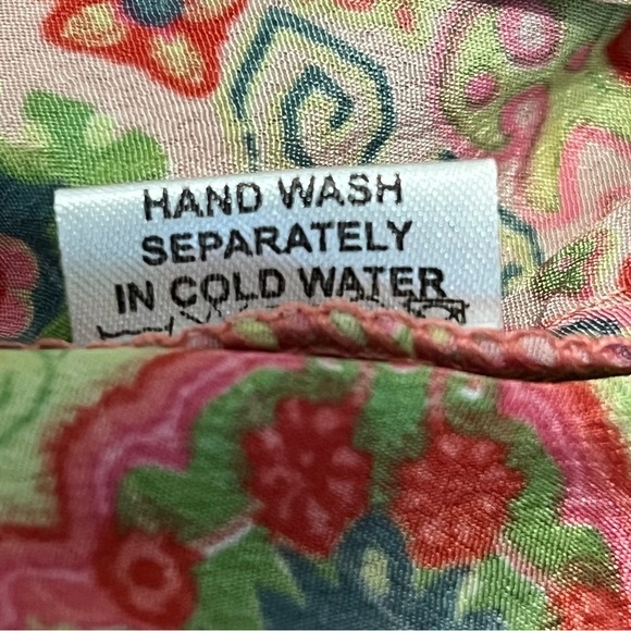 Cienna Pink Green Boho Print Silk Bree Short Shorts withh Belt size Small NEW - Picture 9 of 9